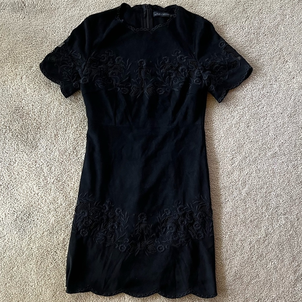 Zara faux suede dress with lace detail